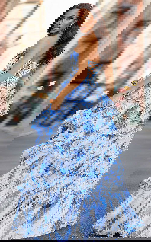 blue print dress 47029