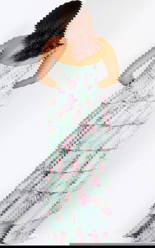 back of ruffled skirt plus size dress 47579