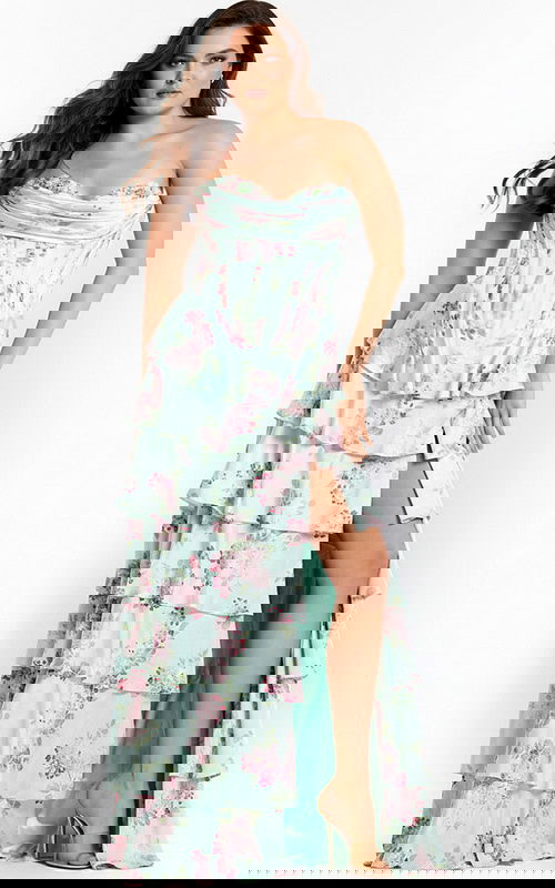 floral plus size dress with side slit 47579