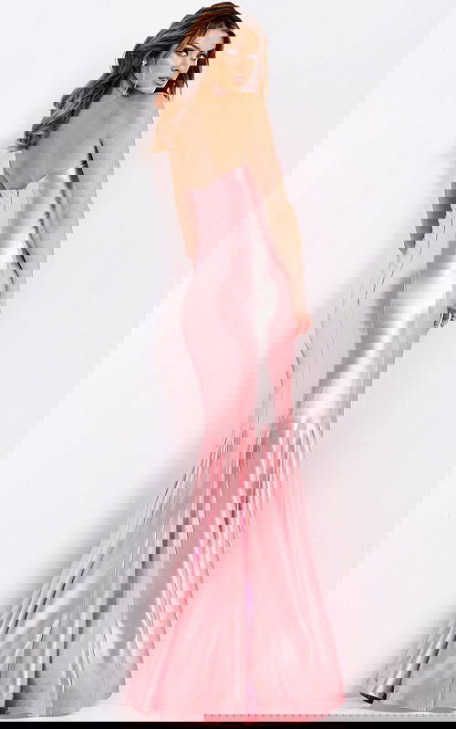 Strapless satin mermaid prom dress with sweetheart neckline